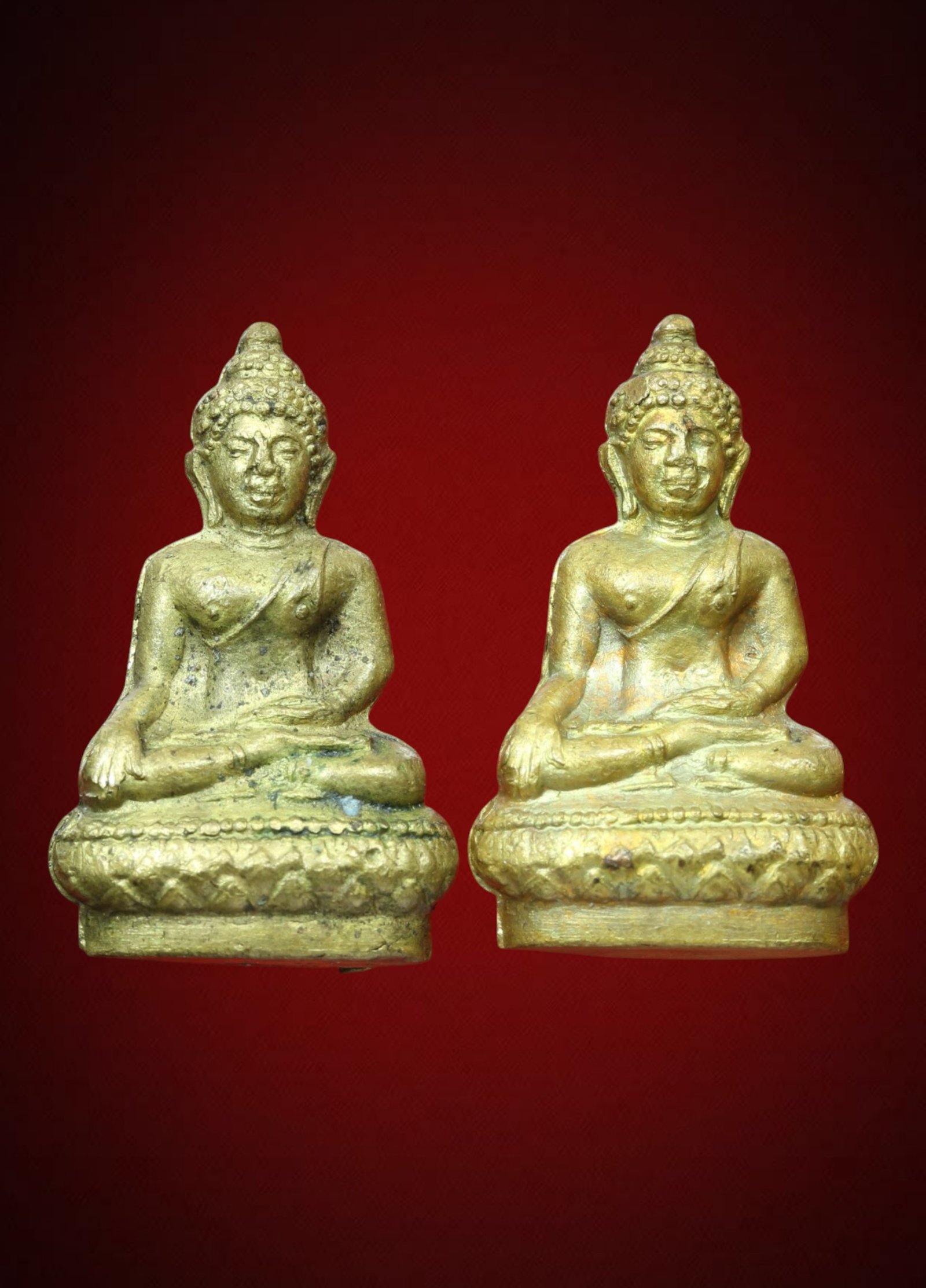 2 องค์พระกริ่งเชียงแสนสิงห์ มีบัวรอบฐาน เจ้าคุณศรีประหยัด วัดสุทัศนเทพวรารามฯ กรุงเทพฯ ปี 2516