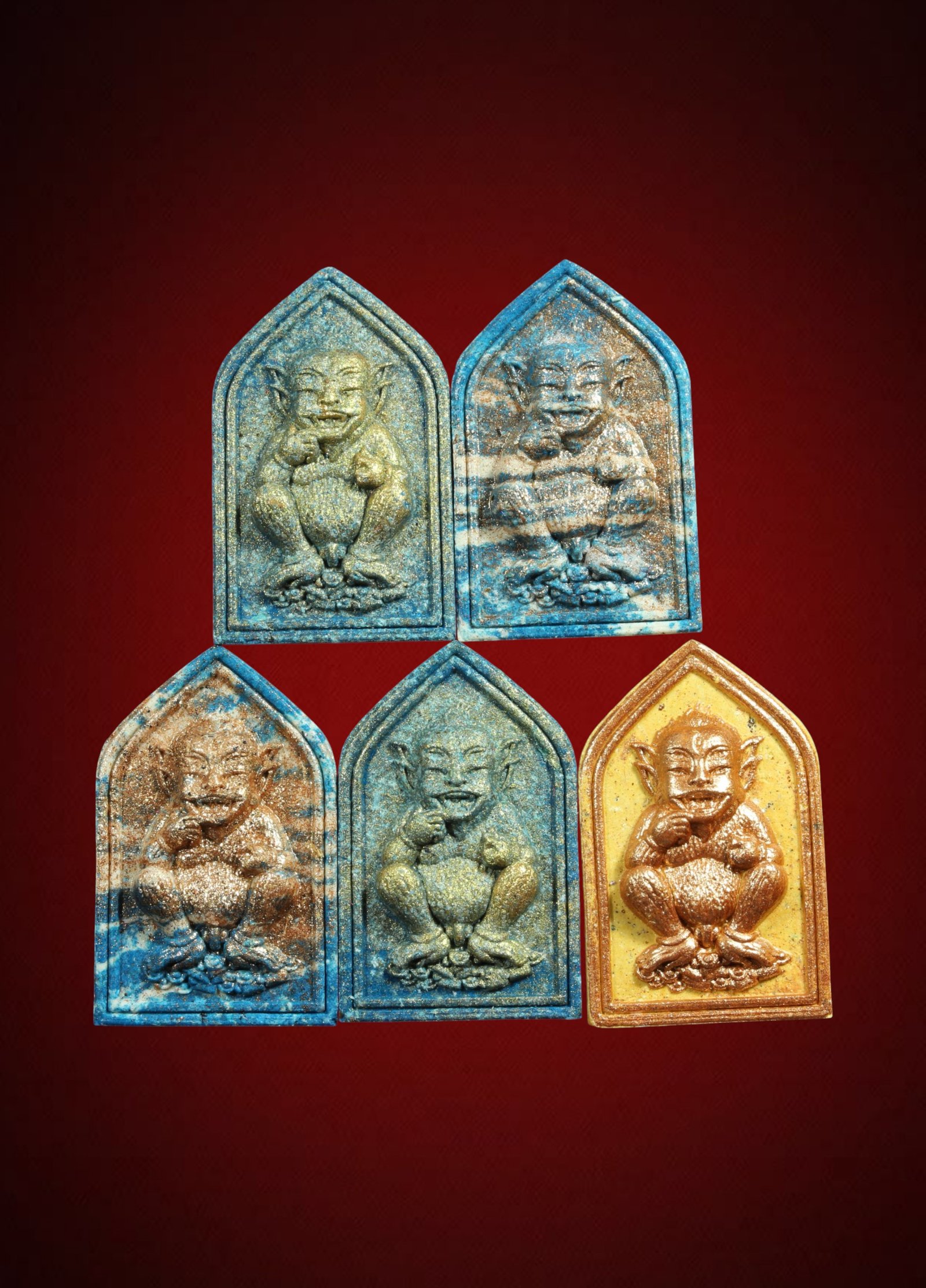 5 องค์ พญาสี่หูห้าตา รุ่น ทรัพย์เจ้าสัว หลวงปู่ครูบาอินสม อภิปุญโญ วัดเเม่ทะลาย จังหวัดพะเยา