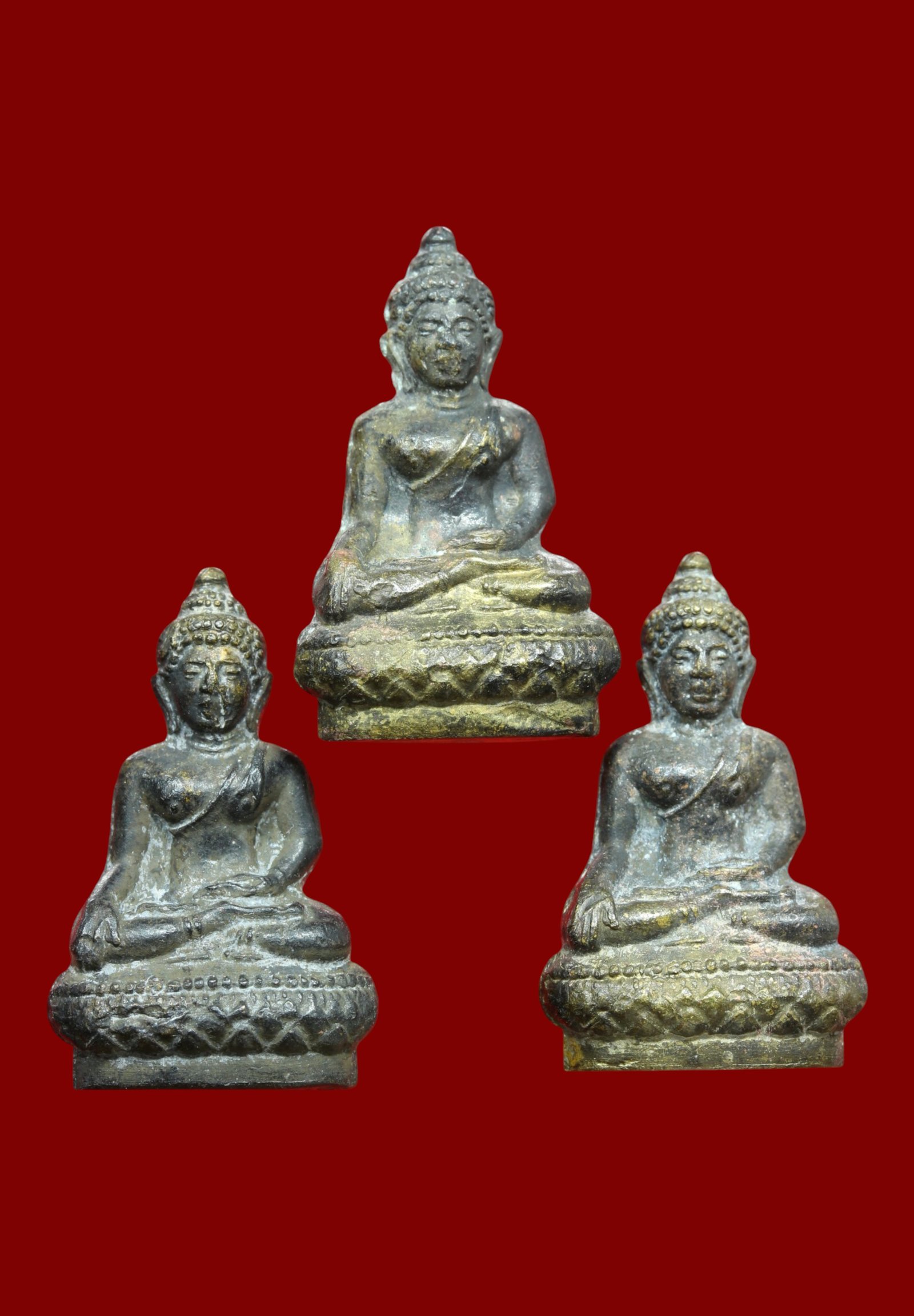 3 องค์ พระกริ่งเชียงแสนสิงห์ มีบัวรอบฐาน เจ้าคุณศรีประหยัด วัดสุทัศนเทพวรารามฯ กรุงเทพฯ ปี พ.ศ. 25