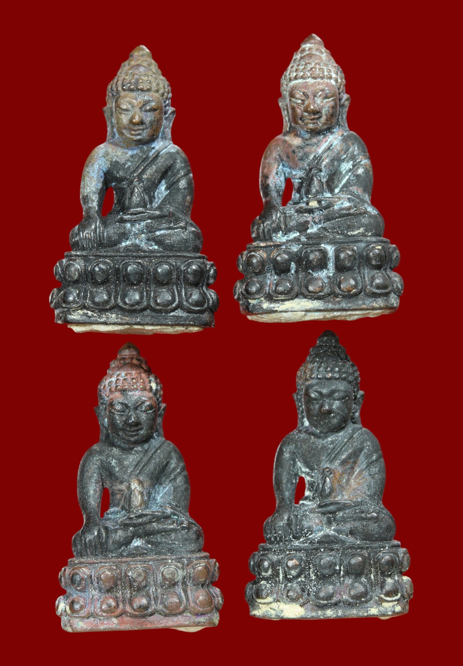 4 องค์ พระกริ่งพุทโธน้อย ปี 2553 เนื้อนวะโลหะ ก้นอุดมวลสาร วัดอาวุธฯ กทม.
